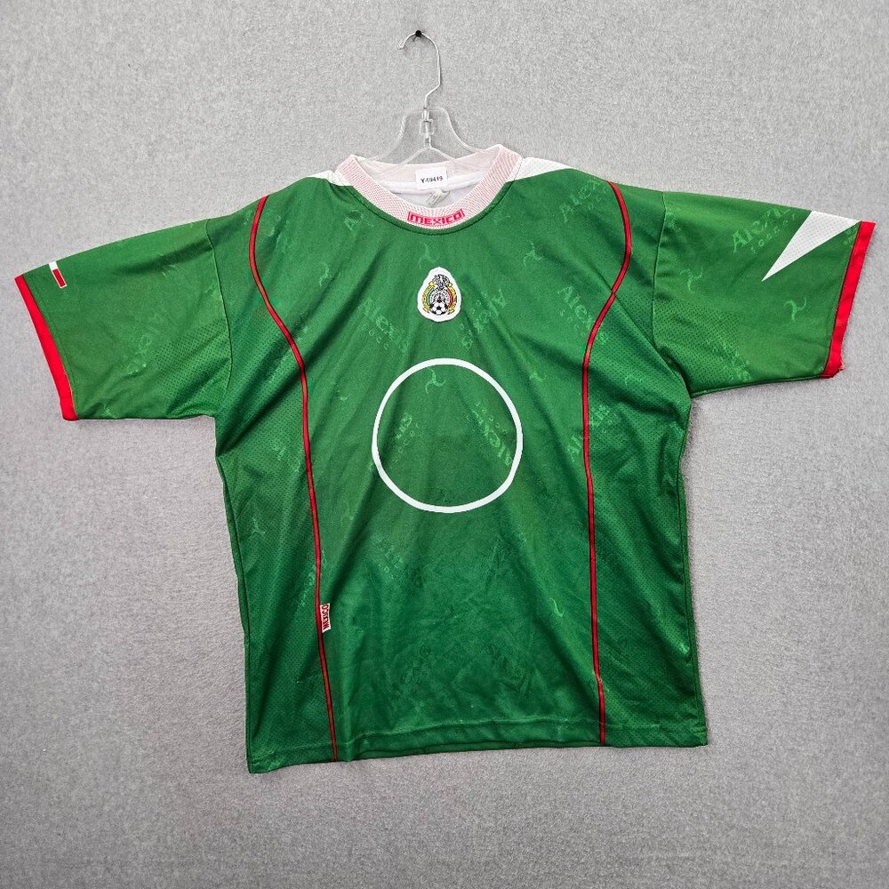 Mexico Soccer Jersey‎ Men 2XL Green Alexis Crew Neck Short Sleeve Pullover